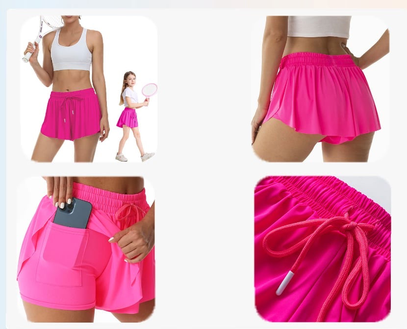 Girl’s Viral Flowy Shorts W/Built in Spandex