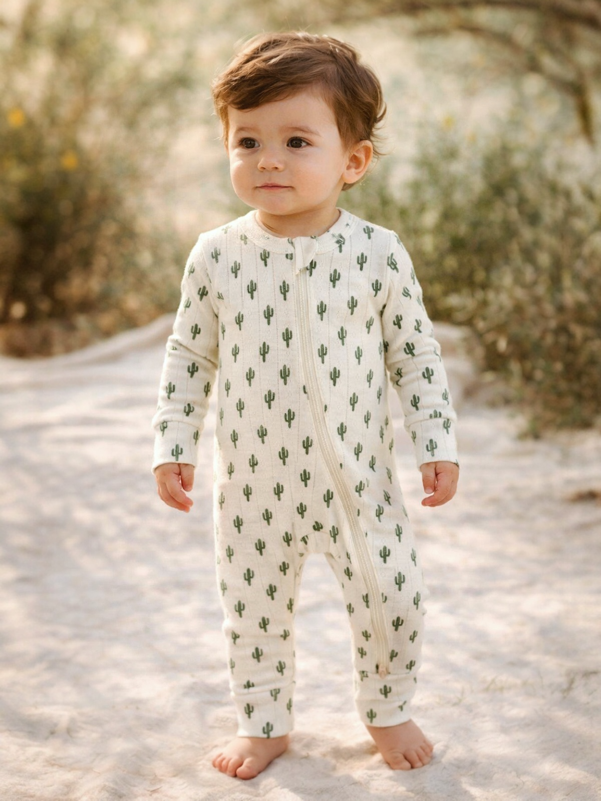 Cactus Organic Pointelle 2-Way Zip Sleeper