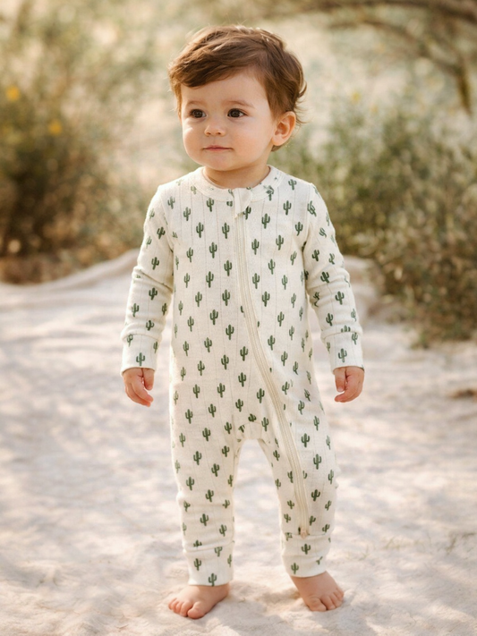 Cactus Organic Pointelle 2-Way Zip Sleeper