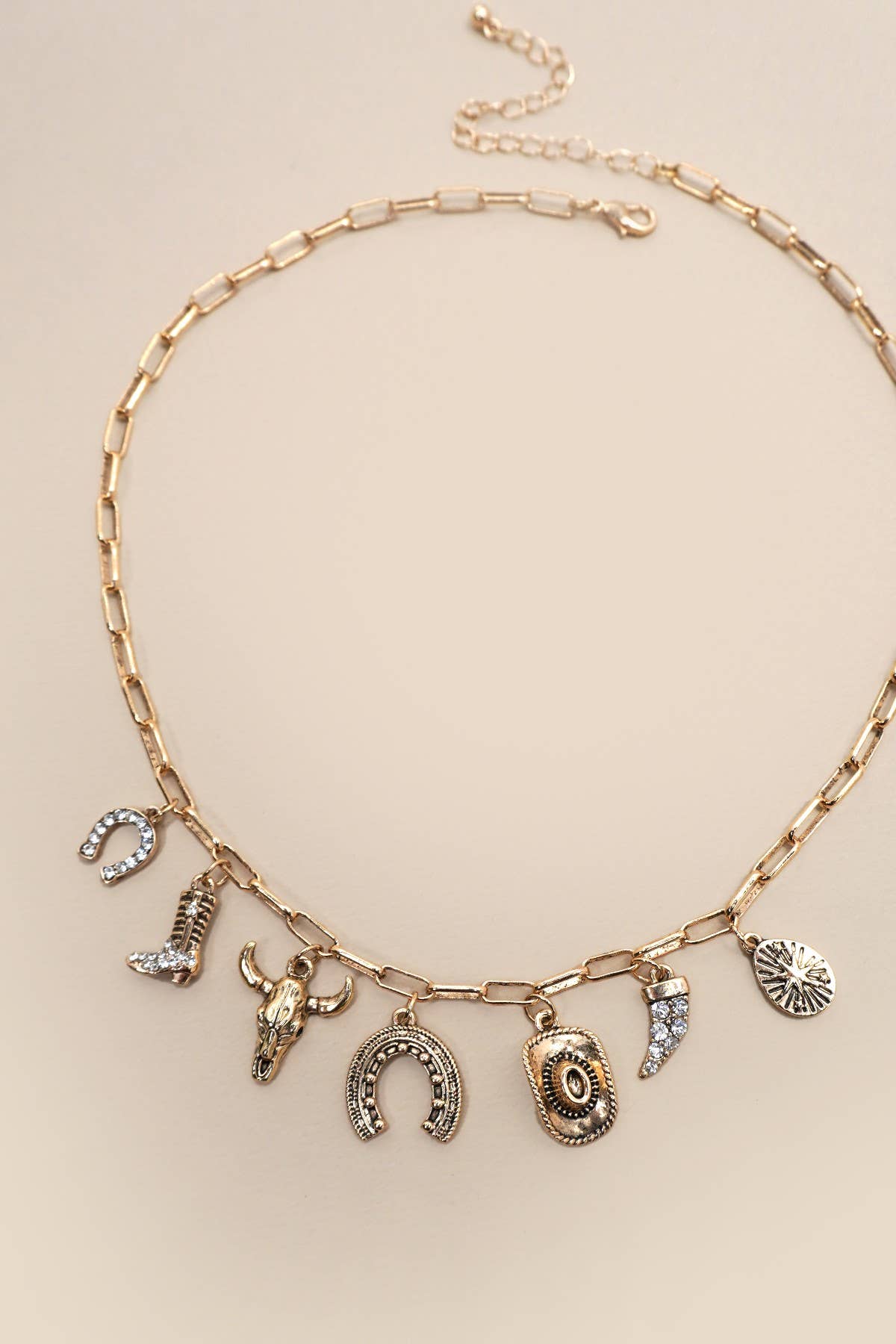 Western Hat + Horseshoe Boot Necklace