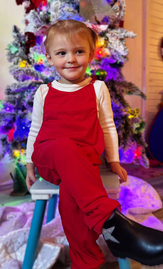 Eera Red Soft Ribbed Romper