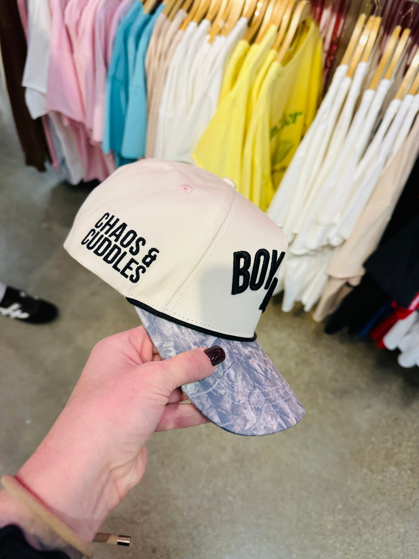 Boy Mom Embroidered Camo Hat
