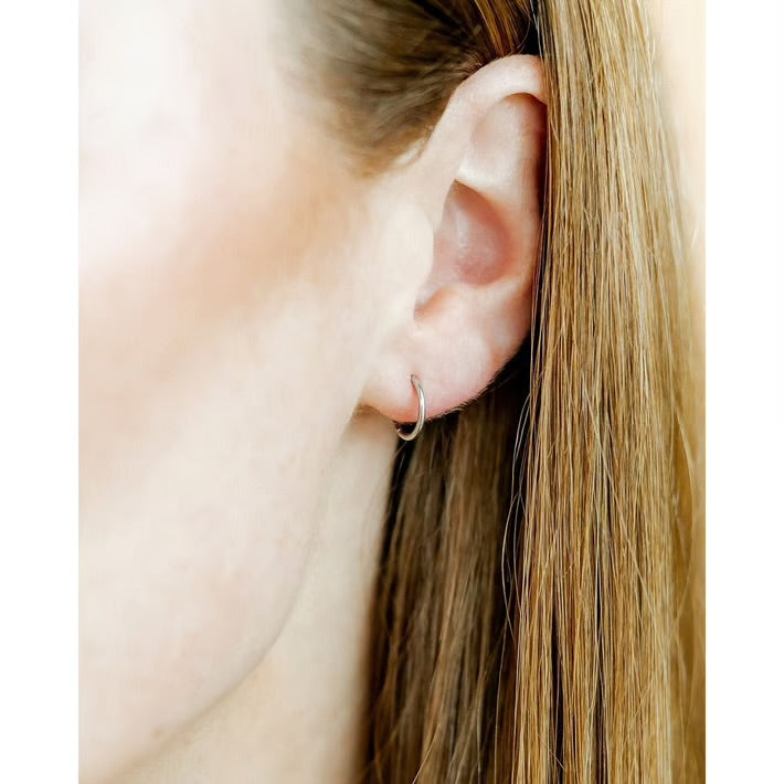 Ava Silver Huggie Infinity Hoop Earrings 8mm
