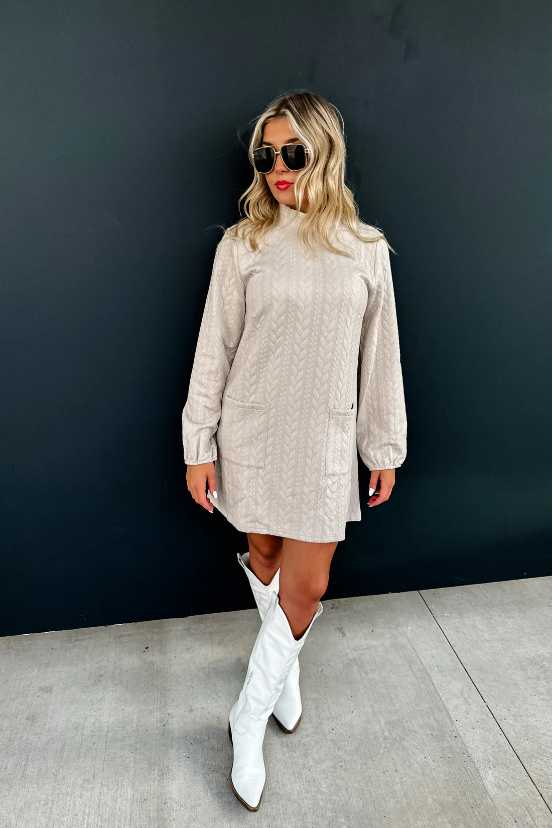 Flirting With Fall Knit Pocket Dress