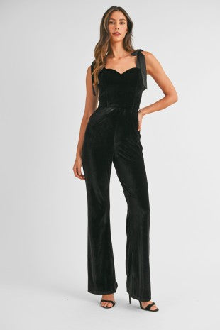 Black Swan Velvet Flare Jumpsuit