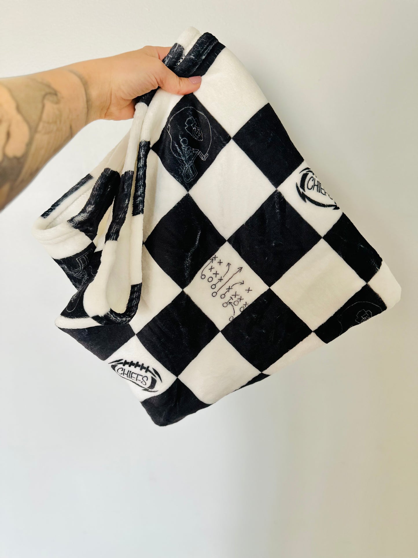 Toddler/Baby + Youth/Adult KC Chiefs Checkered Throw RTS