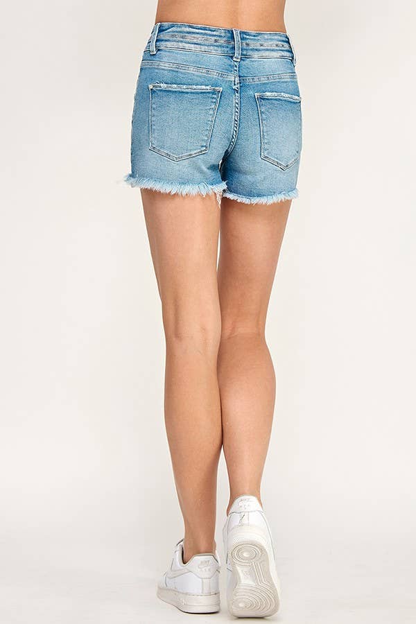 Hilton High Rise Double Button Detail Shorts