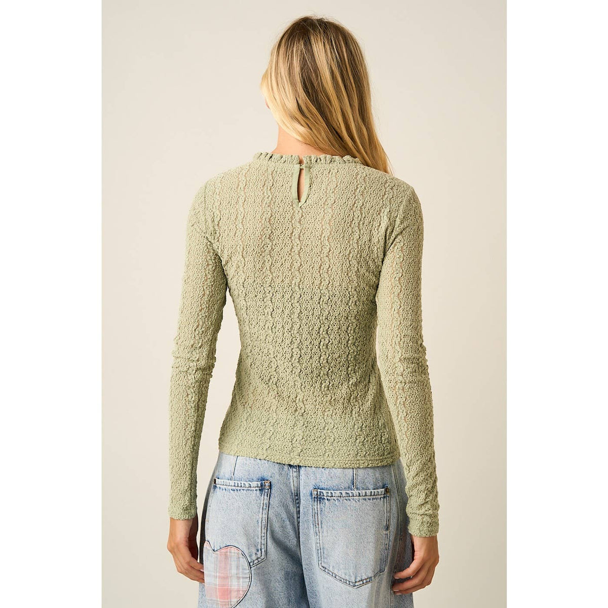 Yaya Textured Long Sleeve Top