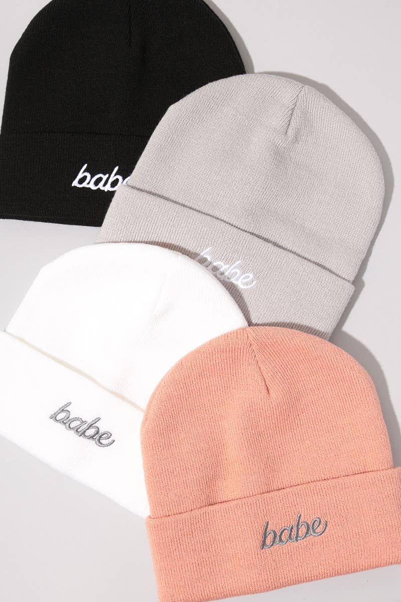 Babe Embroidered Cuffed Beanie