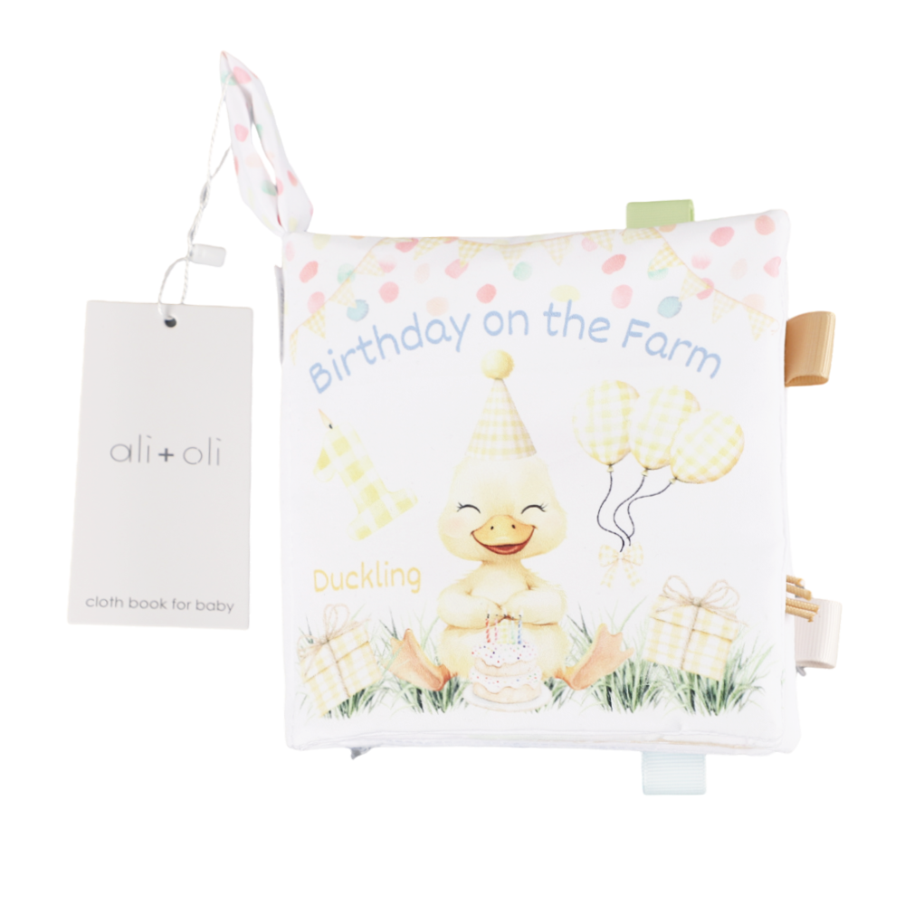 Birthday on the Farm10-Page Crinkle Soft Cloth Baby Book