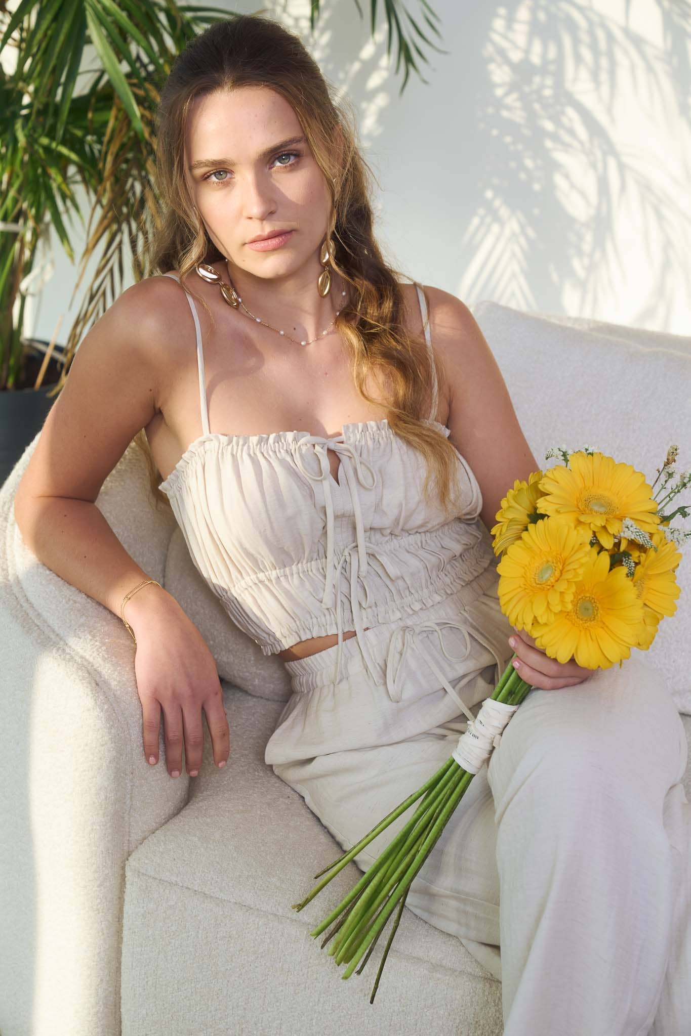 Quinn Tie Front Cami Top + Wide Leg Pant Set