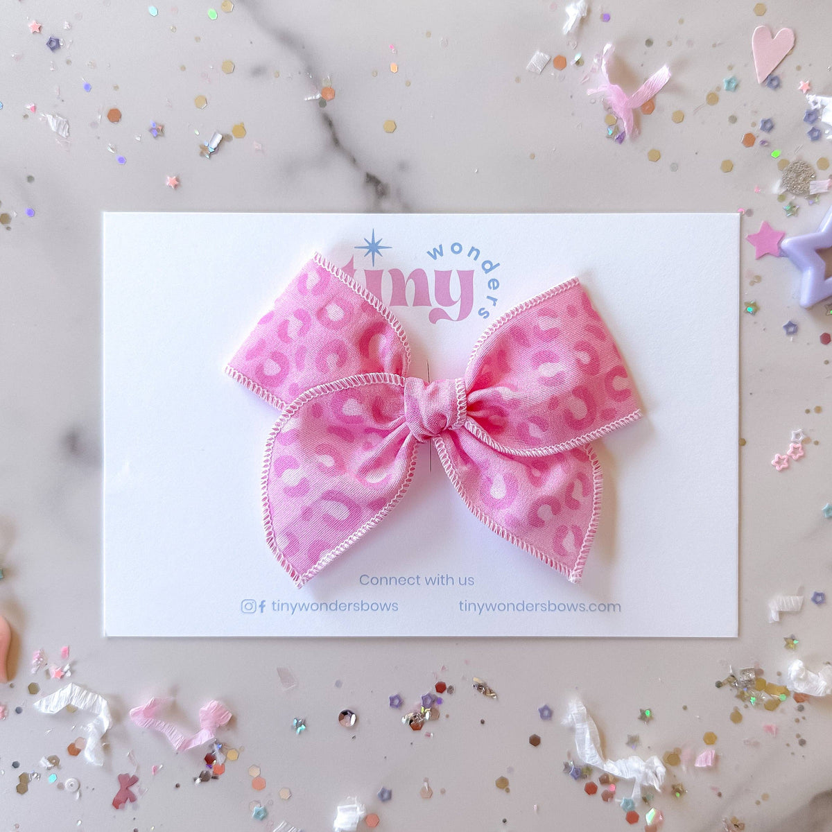 Pink Cheetah Bow // Piggies