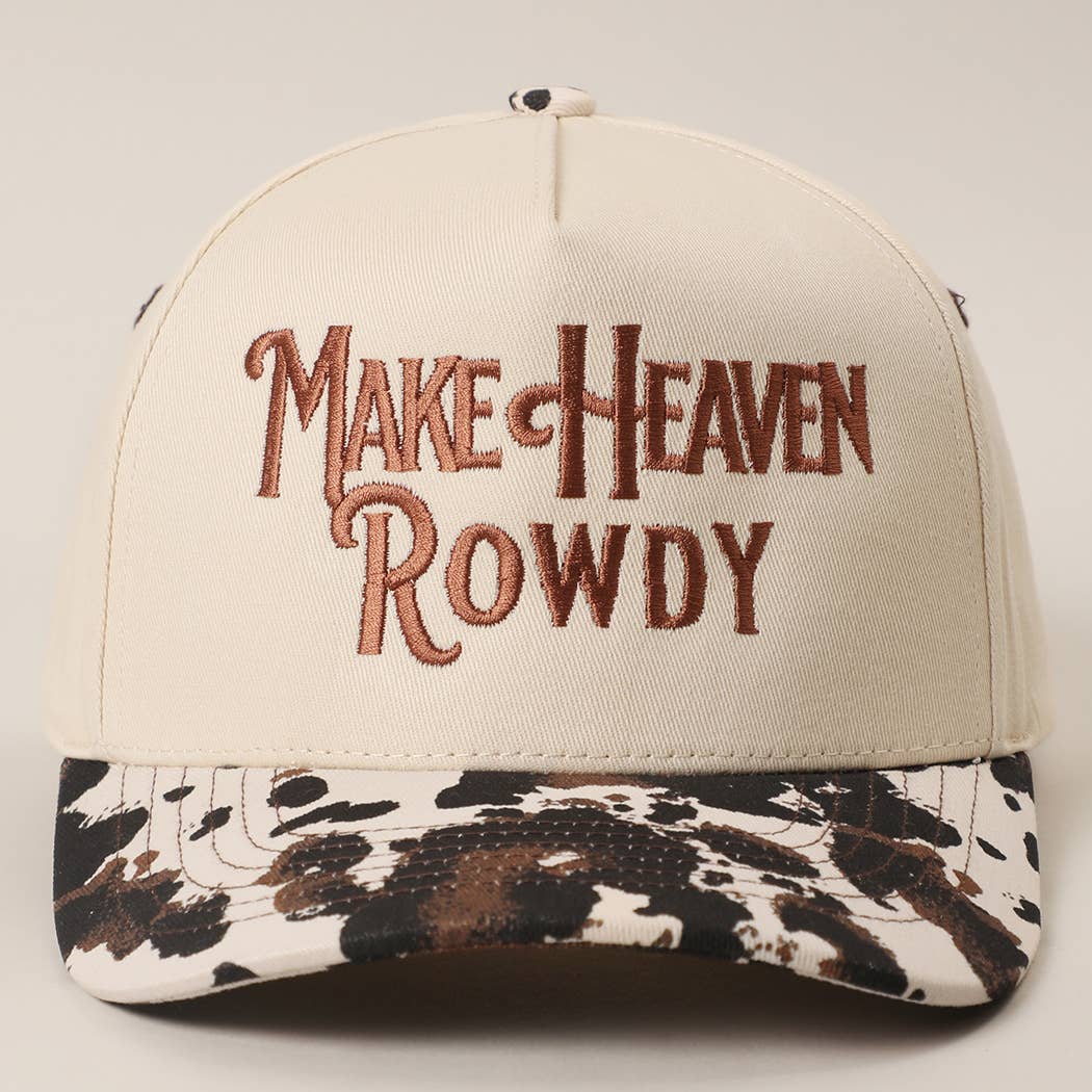 MAKE HEAVEN ROWDY Embroidered Trucker Hat