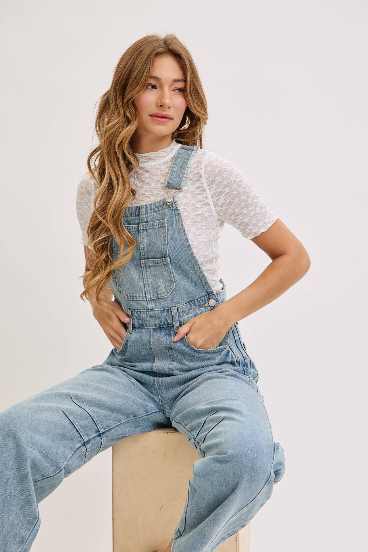 Kristin Barrel Denim Overalls