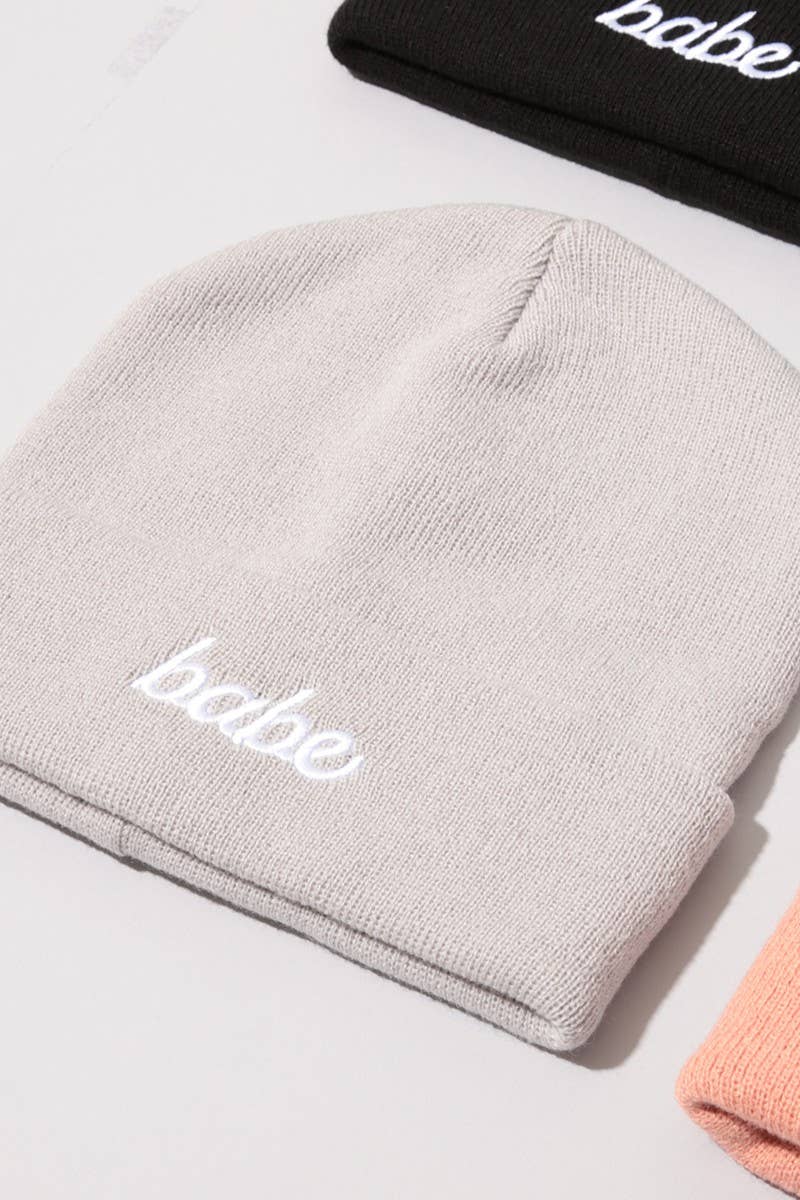 Babe Embroidered Cuffed Beanie