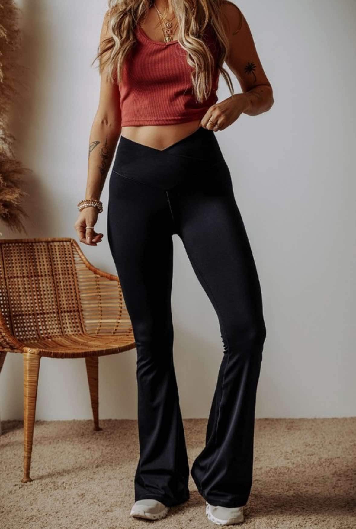 Carefree V Waist Flare Yoga Pants