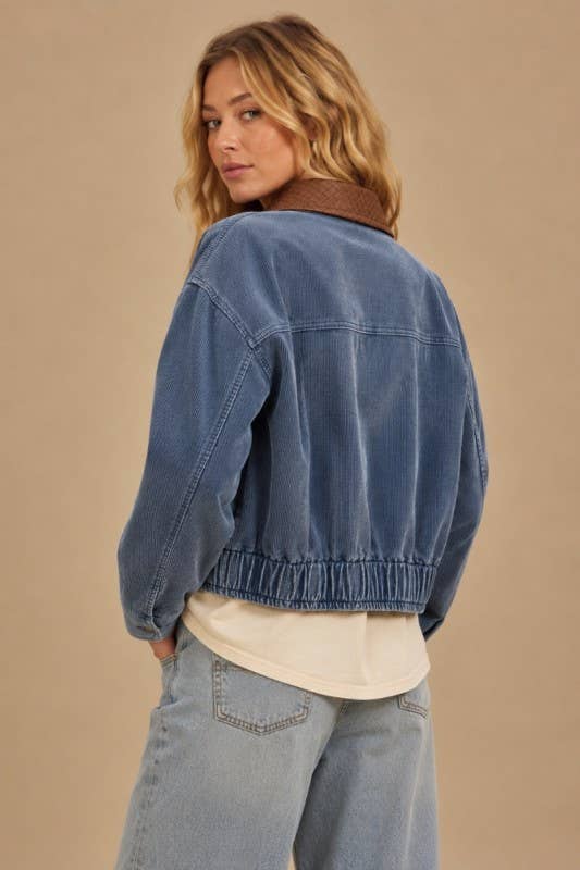 Mineral Wash  Corduroy Bomber Jacket