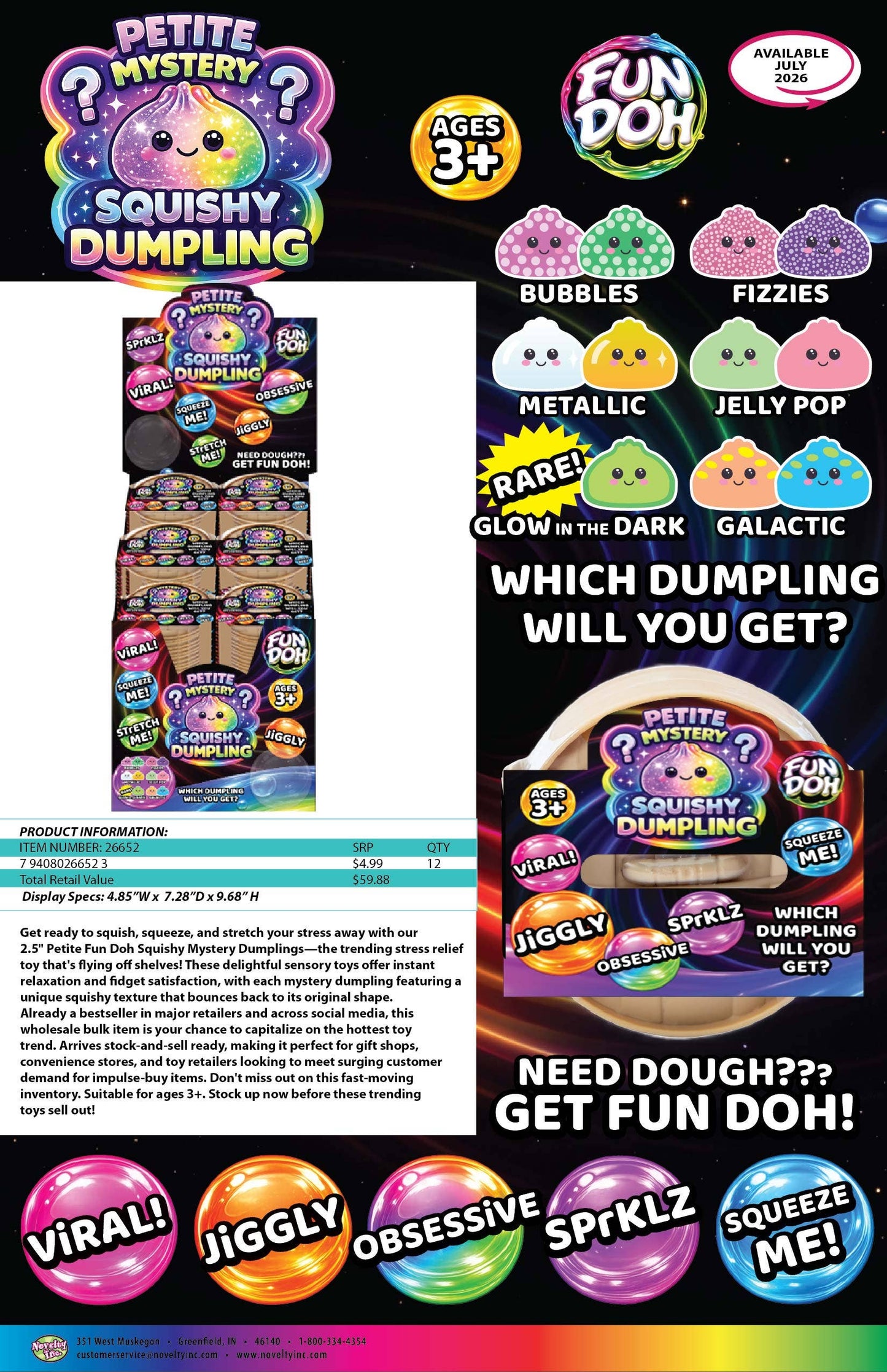 Fun Doh Petite 2.5-Inch Mystery Dumpling Squishy