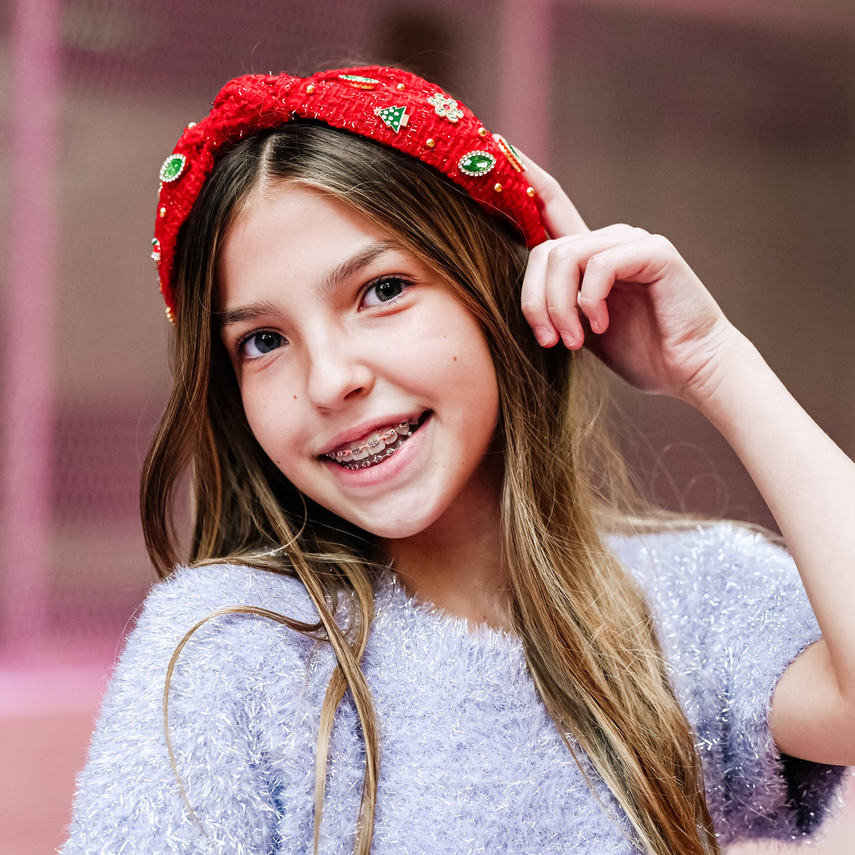 Christmas Tweed Knotted Headband