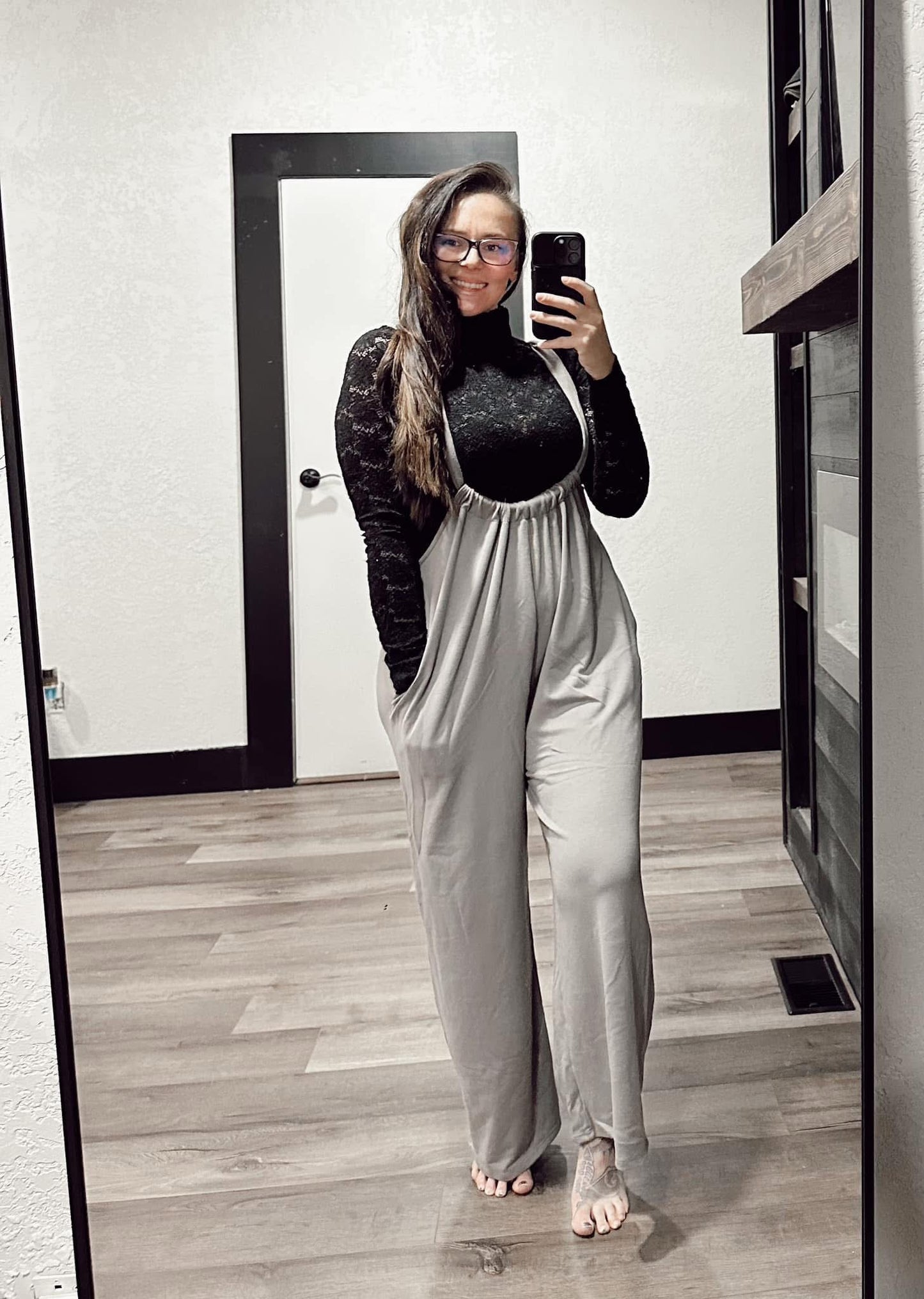 Wide Leg Suspender Jumpsuit