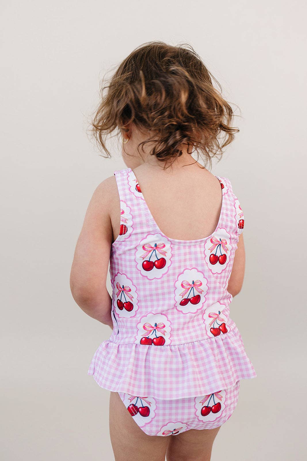 Gingham Cherry One Piece Swimmie