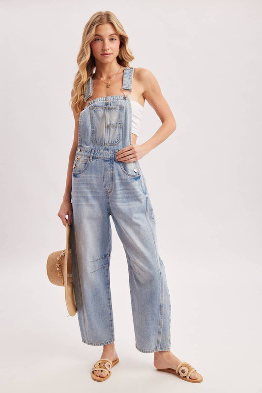 Darlin' Denim Barrel Overalls