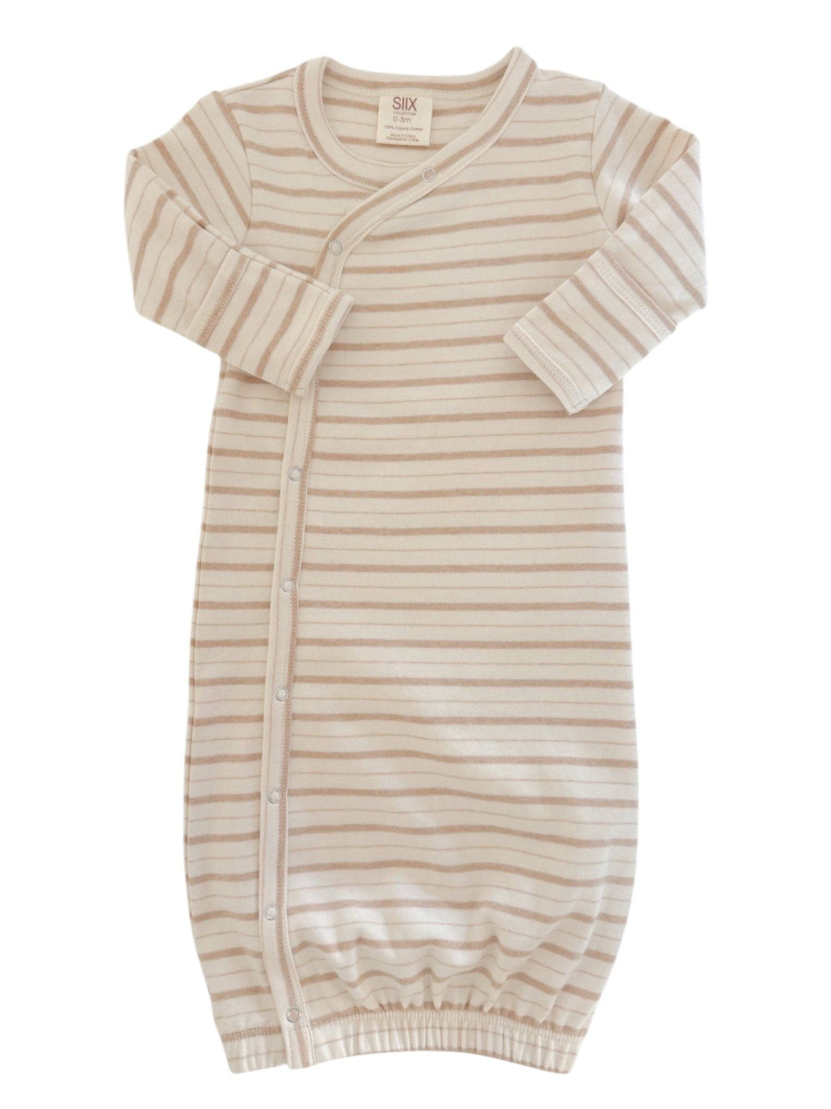 Neutral Nelly Stripe Organic Sleep Gown