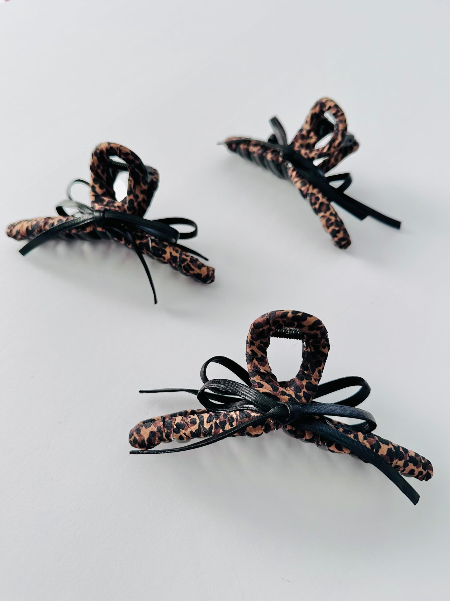 Leopard + Leather Claw Clip RTS