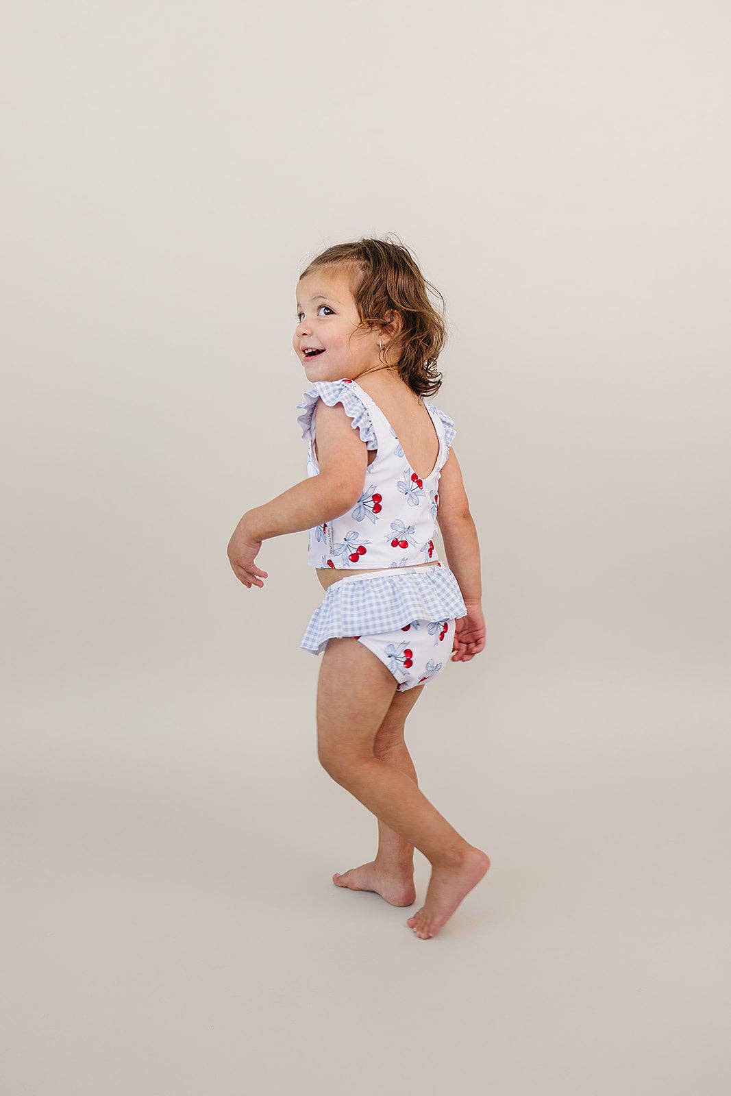 Baby Blue Cherry Two Piece Swimmie