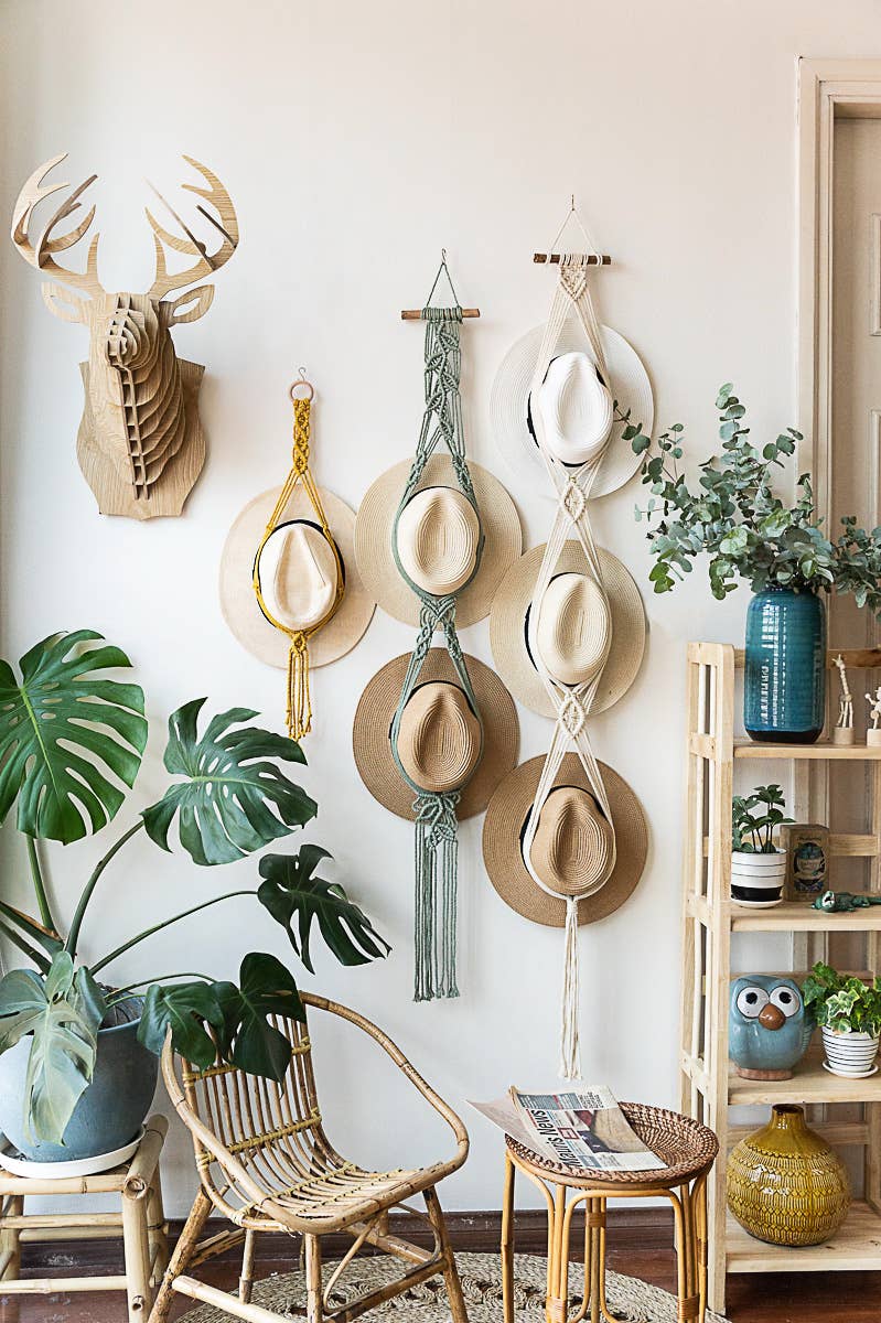 Boho Macrame Hat Hanger/Organizer