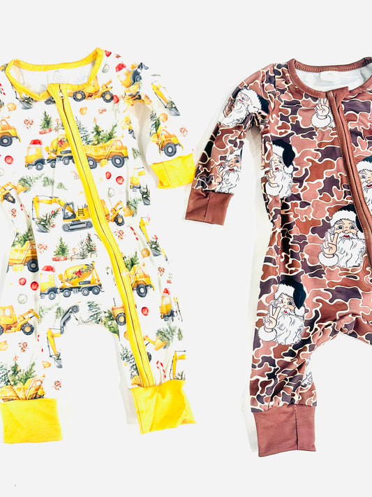Zippy or 2-Piece Construction Christmas Bamboo Cotton Blend