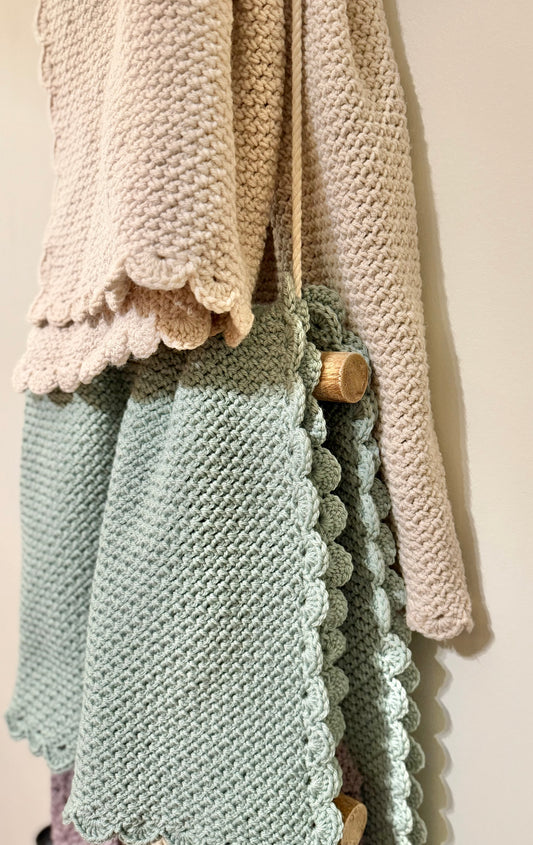 Mint Mossed Crochet Baby Blanket