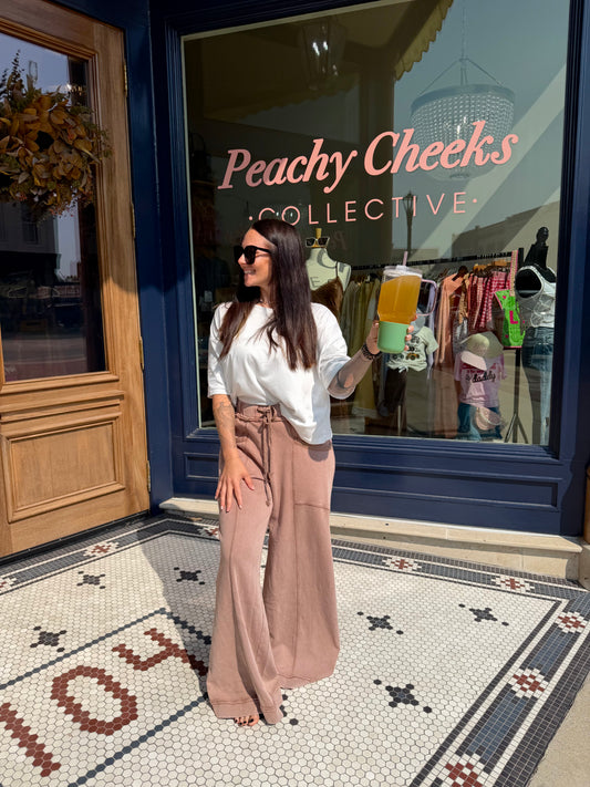 Serendipity Seam Stone Washed Wide Leg Pants