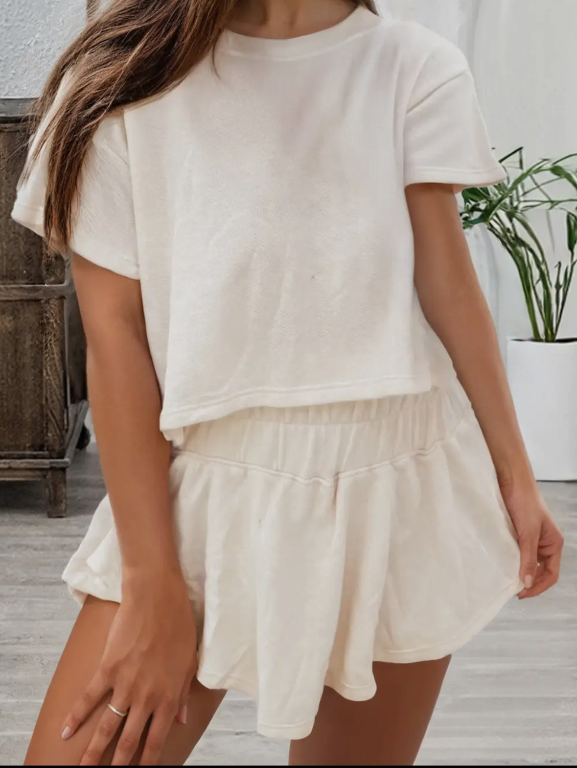 Crop Tee + Ruffle HighWaist Skort Set RTS!