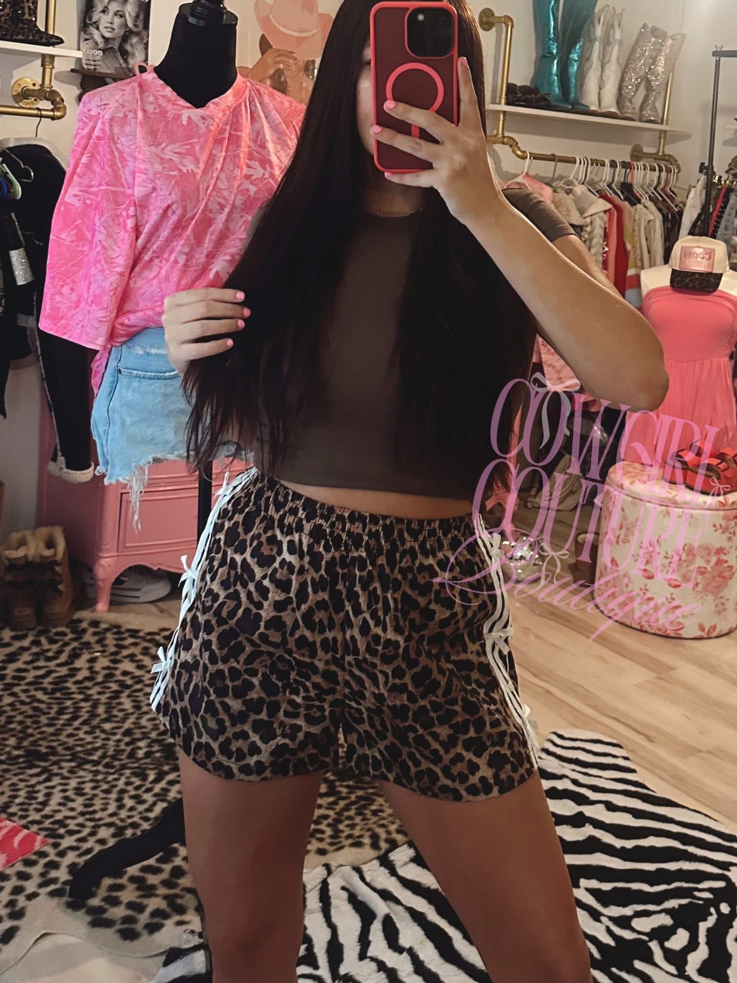 Lilly Leopard Bowknot Shorts PRECLAIM
