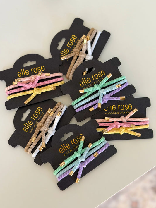 Knotted Hair Tie / Bracelet Trio RTS