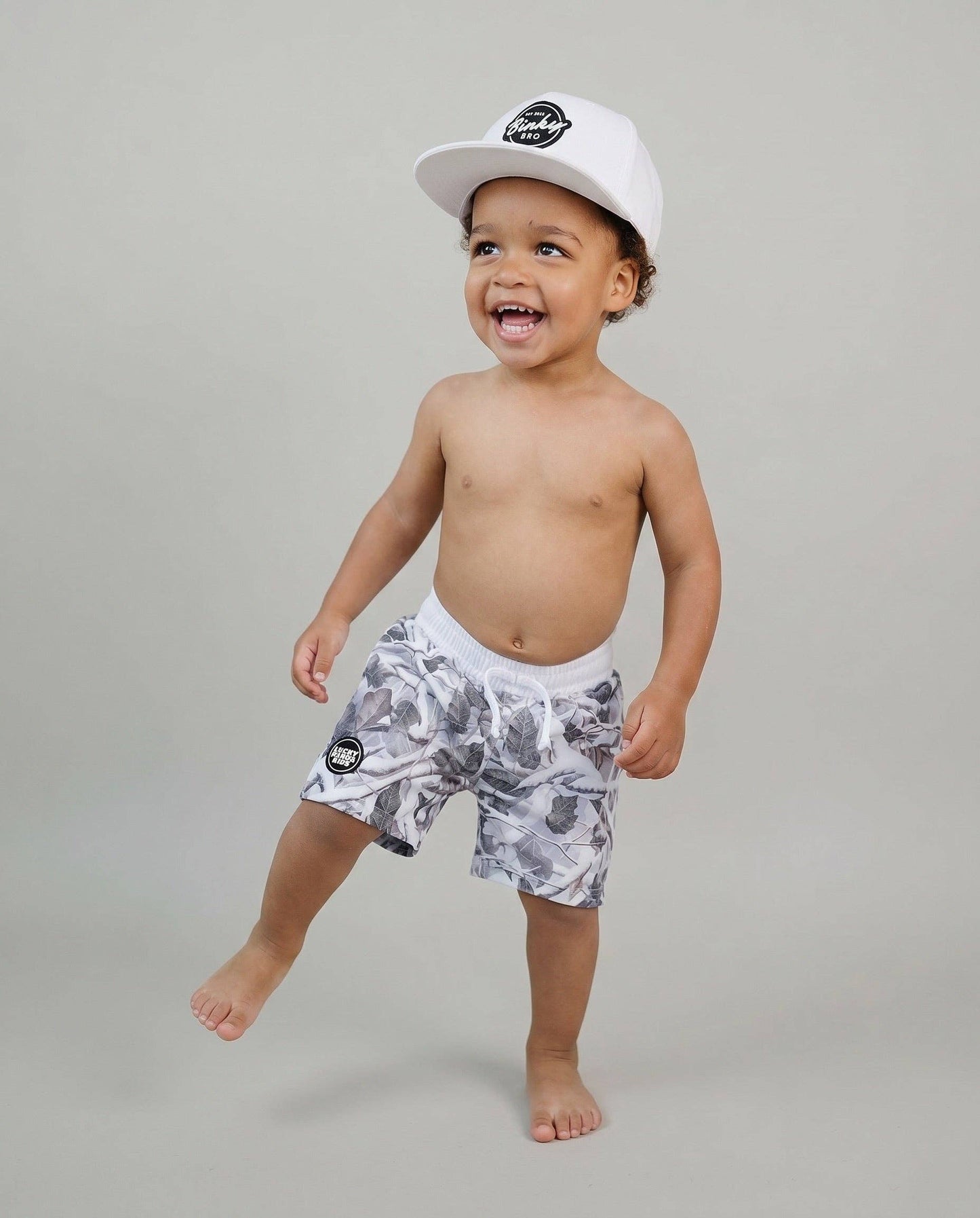 Levitt Light Wash Camo Swim Trunks