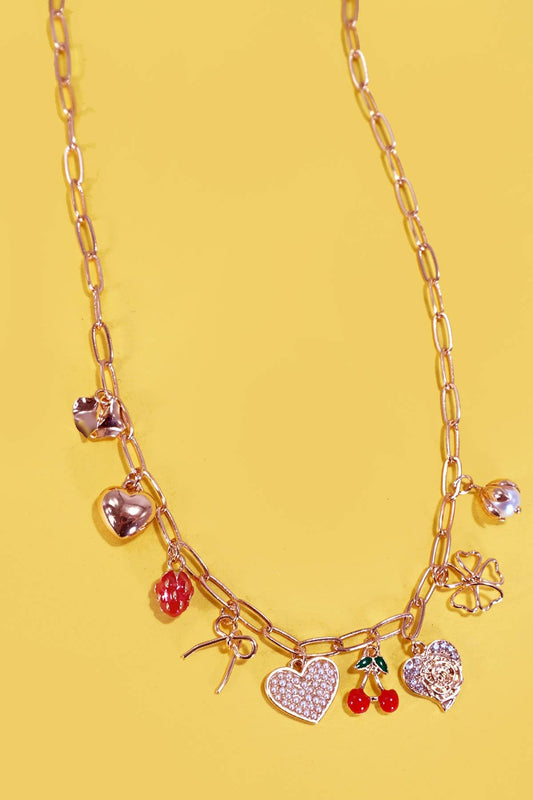 Coquette Cherry Charm Necklace