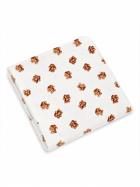 Teddy Bear Organic Pointelle Swaddle