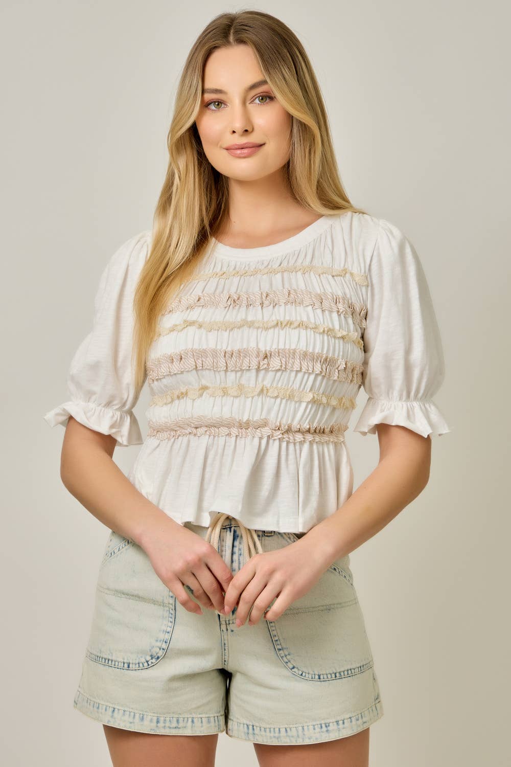 Lovely Lace + Lined Peplum Top