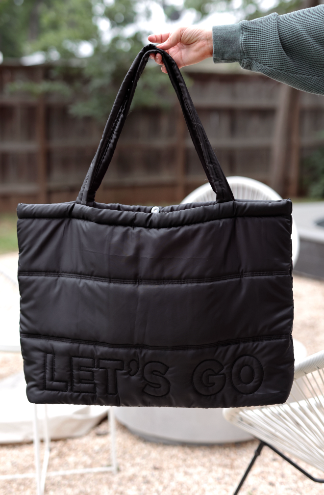 Let's Go Midnight Carry All Puffer Tote