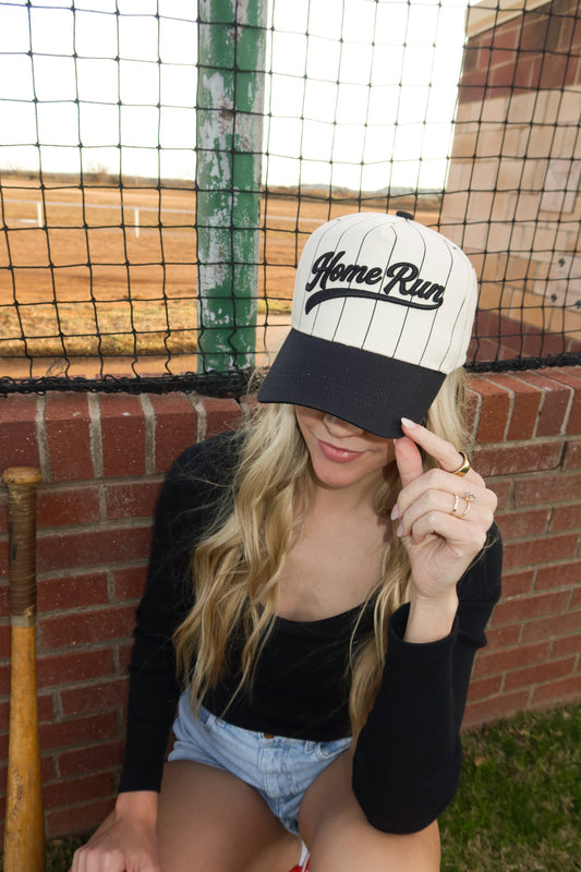 Black Home Run Pinstripe Cap