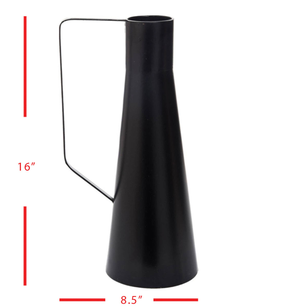 Zion Black Modern Farmhouse Metal Decorative Vase