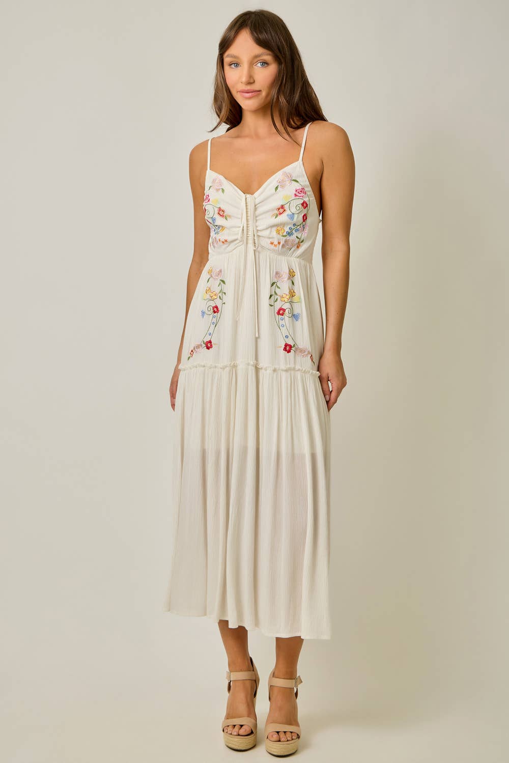 Danielle Embroidered Boho Midi Dress