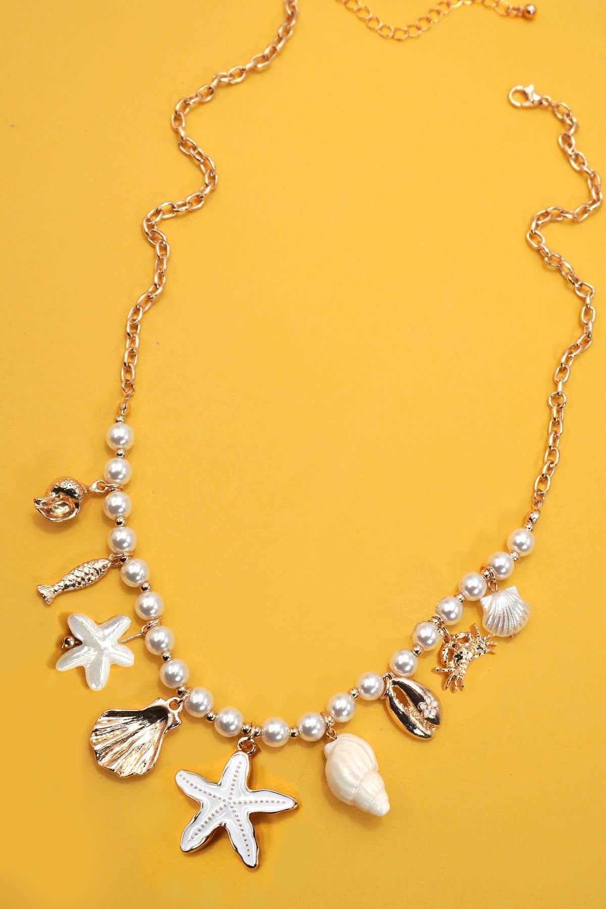 Pearl Seashell Charm Necklace