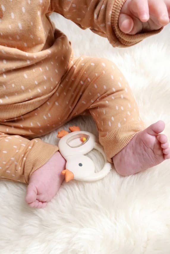 Goosey Bitzy Shake™ - Silicone Teether with Rattle