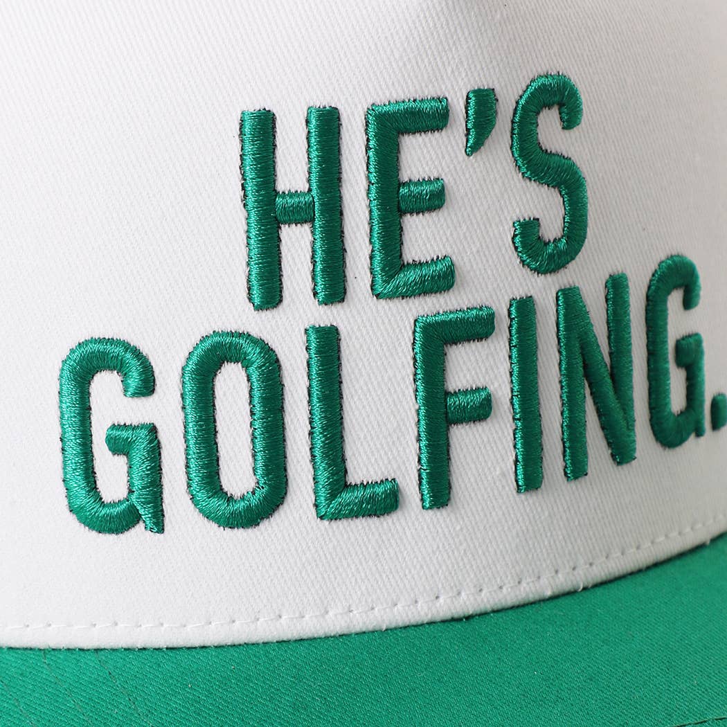 HE'S GOLFING 3D Embroidered Trucker Hat