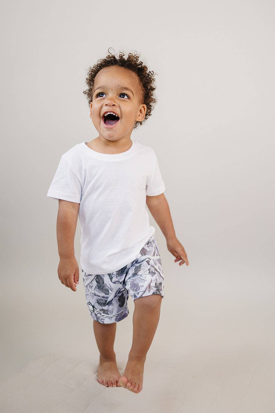 Levitt Light Wash Camo Swim Trunks