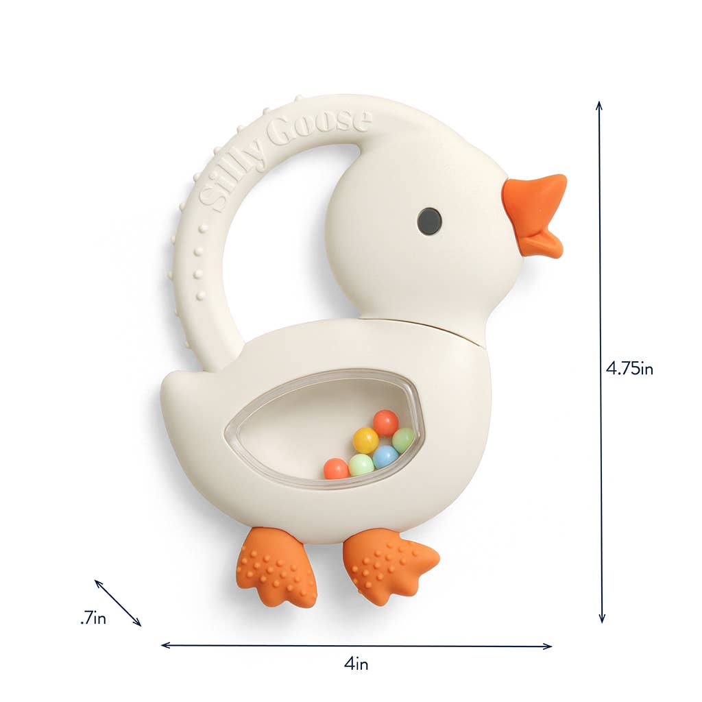 Goosey Bitzy Shake™ - Silicone Teether with Rattle