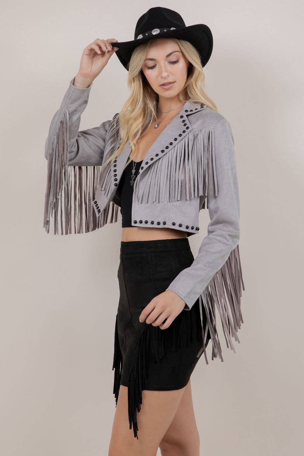 Ella Fringe Studded Jacket